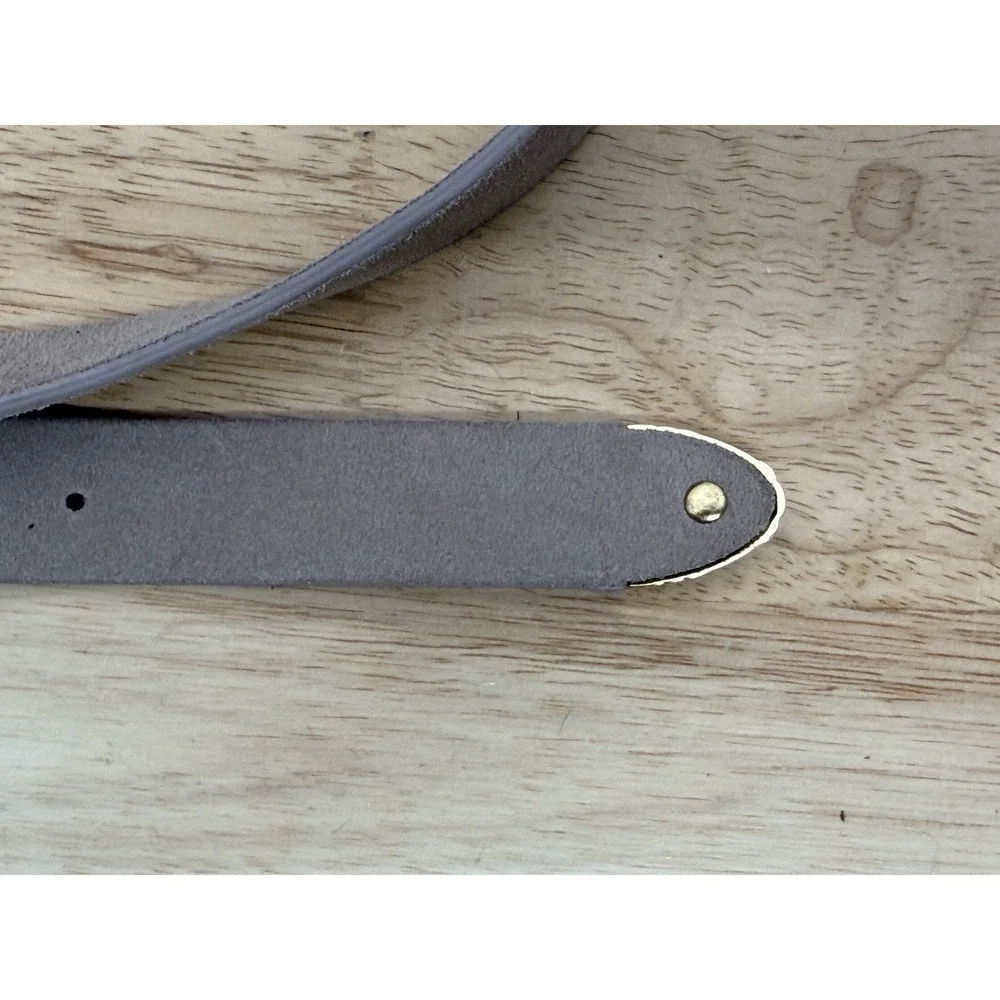 LoveStrength Genuine Leather Western Boho‎ Belt Taupe Gold Tone M/L  #23